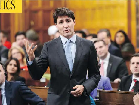  ?? SEAN KILPATRICK / THE CANADIAN PRESS ?? Prime Minister Justin Trudeau needs to meet with the Conservati­ve and NDP leaders on the selection of lobbying and ethics commission­ers.