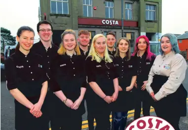  ??  ?? Costa Club The baristas who will be serving you in the new Carnoustie Costa Coffee.