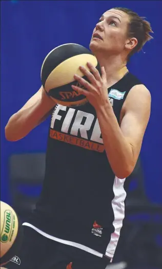  ?? SHARP: Townsville Fire star Mia Murray at training yesterday. Picture: SHAE BEPLATE ??