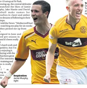  ??  ?? Inspiratio­n Jamie Murphy, right
Top talent David Turnbull, left, and Jake Hastie, right