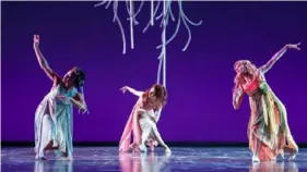  ?? David Bachman Photograph­y ?? Dancers Savionne Chambers, left, Tori Casagranda and Julia Wasilewski in Pittsburgh Opera’s production of “Ariodante.”