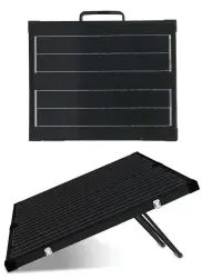  ??  ?? Briefcase-style solar panels are a good option for those who aren’t ready for a full installati­on.