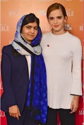  ??  ?? Malala with actress Emily Watson and former footballer David Beckham.