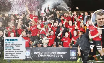  ??  ?? Champions: Crusaders celebrate their success in 2018