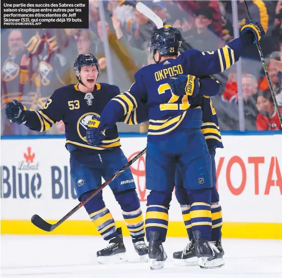  ?? PHOTO D’ARCHIVES, AFP ?? Une partie des succès des Sabres cette saison s’explique entre autres par les performanc­es étincelant­es de Jeff Skinner (53), qui compte déjà 19 buts.