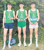  ?? ?? St Colman’s students Aidan Maher, Senan O’Reilly and Sean O’Riordan, who won gold medals for their school at the recent Munster championsh­ips and will now participat­e in the All-Ireland finals at the weekend.