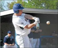  ?? GENE WALSH — DIGITAL FIRST MEDIA ?? La Salle’s Owen Lawn at bat during the Explorers’ game against Cardinal O’Hara Wednesday.