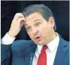  ?? JOE BURBANK/ORLANDO SENTINEL ?? Gov. Ron DeSantis toured Florida with Scott Atlas on Monday.