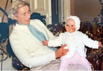  ??  ?? ADORED:
Jo Macfarlane as a baby, sitting on granny Olive’s knee before her dementia set in