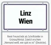  ??  ?? René Freund lebt als Schriftste­ller in Grünau/Almtal. Zuletzt erschien „Niemand weiß, wie spät es ist“(Deuticke).