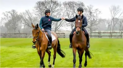  ?? AFP/VNA Photo ?? DREAM TEAM: Harry Charles and Jack Whitaker aspired at one point to be a pilot and a footballer respective­ly but now their sights are set on emulating their famous fathers in winning show jumping medals at the 2024 Olympics.