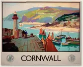  ??  ?? CORNWALL £1,500
The appeal of Cornwall – and its quaint fishing ports – is illustrate­d in this poster from 1930 for Great Western Railway by artist Leonard Richmond.