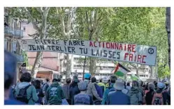  ?? MLC ?? Une banderole déployée lors de la manifestat­ion.