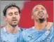  ?? REUTERS ?? Man City’s Gabriel Jesus (right) and Bernando Silva were on target.