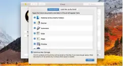  ??  ?? In iCloud’s preference­s pane, click Options next to iCloud Drive and use the Optimise Mac Storage option to allow local copies of old files to be offloaded.