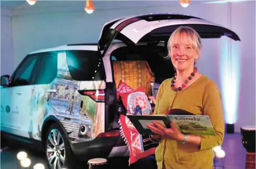  ??  ?? Veronica with Landy book at the Hay-on-wire Literary Festival