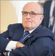  ?? SAUL LOEB/GETTY-AFP ?? Rudy Giuliani has said the only thing left to question President Trump about is “several unpaid parking tickets.”