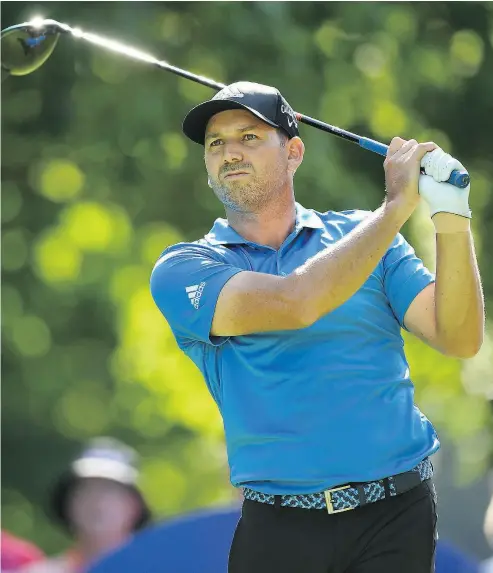  ?? MINAS PANAGIOTAK­IS / GETTY IMAGES ?? Never one to hide his emotions, Spain’s Sergio Garcia punted a divot, called out a spectator and slammed a club against his golf bag during a frustratin­g round at the RBC Canadian Open on Friday.