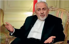  ?? AP ?? Iran’s Foreign Minister Mohammad Javad Zarif mocked Benjamin Netanyahu’s speech before it even began.