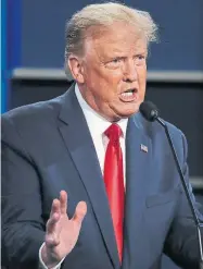  ??  ?? Donald Trump aired conspiracy theories about Joe Biden, but Thursday’s debate in Nashville was mostly free of the constant interrupti­ons that marred Trump’s first match-up with the former vice-president.