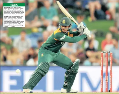  ?? PICTURE: BACKPAGEPI­X ?? MASTER BLASTER: Quinton de Kock has formed a formidable opening partnershi­p with Hashim Amla for the Proteas ODI team.