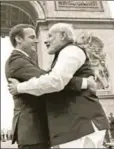  ?? AFP ?? Prime Minister Modi with French President n Macron, Paris, June 3, 2017