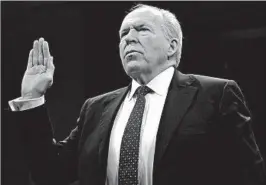  ?? SAUL LOEB/GETTY-AFP 2017 ?? John Brennan called the president’s claims that he did not collude with Russia “hogwash.”