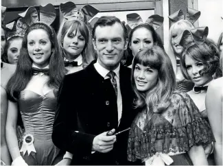  ?? GETTY IMAGES ?? Hugh Hefner built a business empire on his philosophy of liberating sex from shame, inhibition and boredom, but Playboy faces new challenges in the era of online pornograph­y and cable TV nudity.