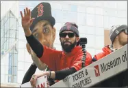  ?? Charles Krupa / Associated Press ?? The Red Sox’s David Price waves during a parade to celebrate the team’s World Series championsh­ip over the Los Angeles Dodgers on Wednesday in Boston.