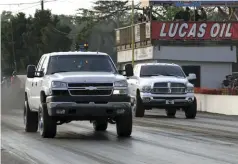  ??  ?? Mitchel Harkey and his Chevy took the win over Kyle Bassitt and his Dodge in the ET Bracket final.