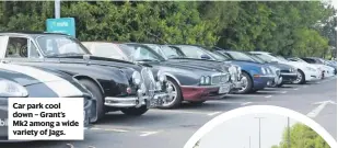  ??  ?? Car park cool down – Grant’s Mk2 among a wide variety of Jags.