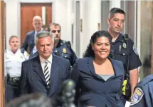  ??  ?? Leticia Astacio, in court Monday, was arrested in 2016 after a one-car accident. She refused to take a Breathalyz­er. MAX SCHULTE, DEMOCRAT AND CHRONICLE