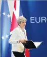  ??  ?? Cumbre. La primera ministra británica, Theresa May, en la UE.