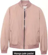  ??  ?? Mango pale pastel nylon bomber jacket £59.99