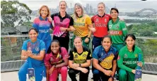  ??  ?? All Captains of the competing teams in the Twenty20 Women’s World Cup. Squatting (from left): India’s Harmanpree­t Kaur, West Indies’ Stafanie Taylor, Australia’s Meg Lanning, Sri Lanka’s Chamari Atapattu, Pakistan’s Bismah Maroof. Standing (from left): Thailand’s Sornnarin Tippoch, New Zealand’s Sophie Devine, South Africa’s Dane van Niekerk, England’s Heather Knight and Bangladesh’s Salma Khatun