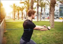  ?? GETTY ?? Resistance bands are a perfect portable piece of exercise equipment to take along on your walks.