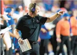  ?? JOHN RAOUX/AP ?? Florida coach Billy Napier said the additions to his coaching staff have made an immediate impact as the Gators push to improve on consecutiv­e losing seasons.