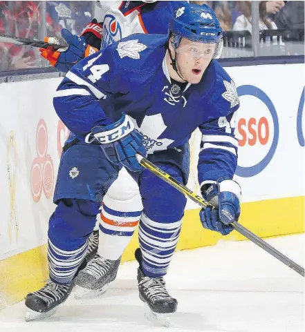  ?? — GETTY IMAGES FILES ?? Morgan Rielly of the Toronto Maple Leafs says countless hours he spent on buses travelling from game to game as a junior helped him learn more about his teammates and himself.