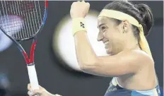  ?? ?? Caroline Garcia celebrates her victory against Naomi Osaka