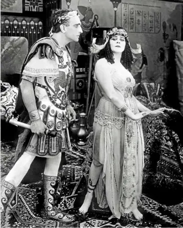  ??  ?? Elizabeth who? The 1917 cleopatra, starring Theda bara, is one of the silent film classics thought to be lost.