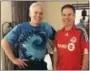  ?? COURTESY JAY KONDUROS VIA AP ?? This Saturday photo provided by Jay Konduros, left, shows him and his brother, Bill, at Jay’s home in Cambridge, Ontario, Canada. The brothers, who have hemophilia, were involved in a gene therapy study for their condition.