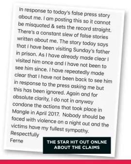  ??  ?? THE STAR HIT OUT ONLNE ABOUT THE CLAIMS