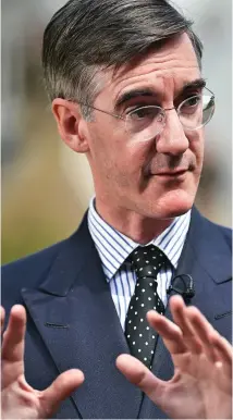  ??  ?? Angry at the deal: Brexiteer Jacob Rees-Mogg