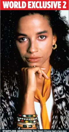  ??  ?? STARTLING ADMISSION: Rae Dawn Chong had a two-day fling with the Stones star when she was a budding actress