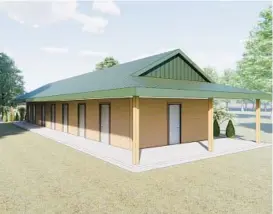  ?? BOY SCOUTS OF AMERICA RENDERING ?? The shower house for Broad Creek Scout Reservatio­n.