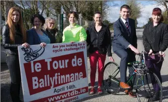  ??  ?? Minister Brendan Griffin launching the Tour de Ballyfinna­ne with Ciara Keenan, Helena Lyne, Mary Donnelly, Adel McEntee, Marie Edwards and Beth Quirke.