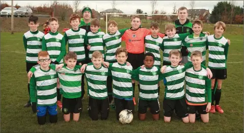  ??  ?? The Gorey Celtic squad before Saturday’s drawn derby tie.