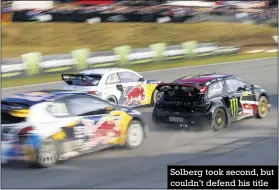  ??  ?? Solberg took second, but couldn’t defend his title