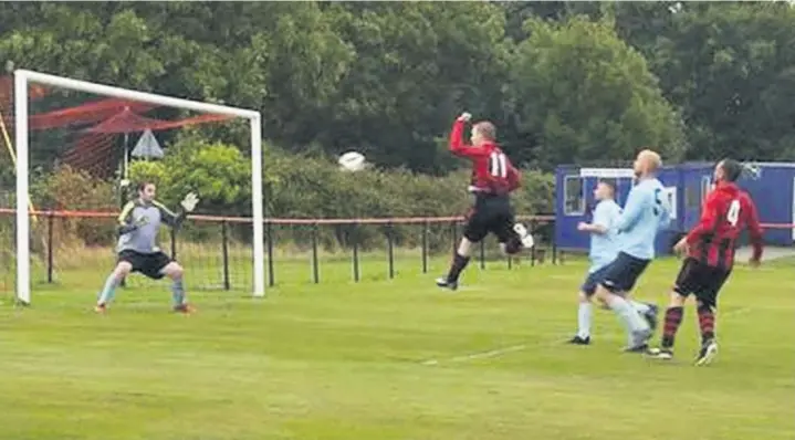  ??  ?? Goalkeeper David Clarke in action for Menai Bridge Tigers against Bro Goronwy