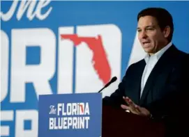  ?? SEAN RAYFORD/GETTY IMAGES ?? Governor Ron DeSantis spoke to crowds Wednesday in North Charleston, S.C., ahead of his looming 2024 presidenti­al run.